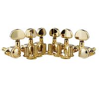 Guyker Guitar Locking Tuners (3L + 3R) - 1:21 High End Roto-Grip Rotomatic Lock String Tuning Key Pegs Machine Head with Big Handle Replacement for Electric, Folk or Acoustic Guitars - Gold