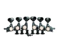 Guyker Guitar Locking Tuners (3L + 3R) - 1:21 Lock String Tuning Key Pegs Machine Head Set Replacement for ST TL SG LP Style Electric, Folk or Acoustic Guitars - Black