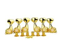 Guyker Guitar Locking Tuners (3L + 3R) - 1:21 Lock String Tuning Key Pegs Machine Head Set Replacement for ST TL SG LP Style Electric, Folk or Acoustic Guitars - Golden