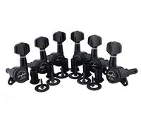 Guyker Guitar Locking Tuners (3L + 3R Handed) - 1:18 Lock String Tuning Key Pegs Machine Head with Hexagonal Handle Replacement for ST TL SG LP Style Electric, Folk or Acoustic Guitars - Black