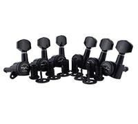 Guyker Guitar Locking Tuners (6 for Left) - 1:18 Lock String Tuning Key Pegs Machine Head with Hexagonal Handle Replacement for ST TL SG LP Style Electric, Folk or Acoustic Guitars - Black