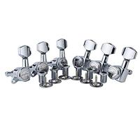 Guyker Guitar Locking Tuners (6 for Left) - 1:18 Lock String Tuning Key Pegs Machine Head with Hexagonal Handle Replacement for ST TL SG LP Style Electric, Folk or Acoustic Guitars - Chrome