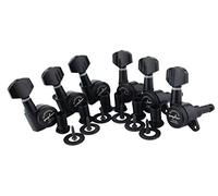 Guyker Guitar Locking Tuners (6 for Right) - 1:18 Lock String Tuning Key Pegs Machine Head with Hexagonal Handle Replacement for ST TL SG LP Style Electric, Folk or Acoustic Guitars - Black