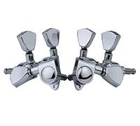 Guyker Guitar Machine Heads (3L + 3R Handed) - 1:21 Sealed Tuners Tuning Key Pegs with Trapezium Button Replacement for Electric, Folk or Acoustic Guitars - Chrome, GK104