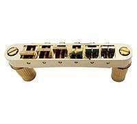Guyker Guitar Saddle Bridge - Tune-O-Matic Bridges with Post Hole 6.3mm Replacement Compatible with Gibson Les Paul LP SG EPI 6 String Electric Guitar BM003 (Golden)