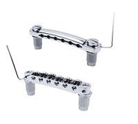 Guyker Guitar Tune-O-Matic Bridge and Stop Bar Tailpiece Combo Replacement Compatible with LP SG EPI 6 String Electric Guitarra (GS001 + GM005, cromado)