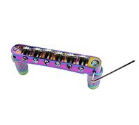 Guyker Guitar Tune-O-Matic - Puente de sillín de rodillo compatible con guitarra eléctrica Gibson Les Paul LP SG Style de 6 cuerdas, GM005, camaleón arcoíris