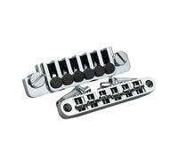Guyker Guitar Tune-O-Matic Saddle Bridge BM003 and Vintage Stop Bar Lock TP6 Tailpiece Combo Replacement Compatible with Gibson Les Paul LP SG Style 6 Strings Electric Guitar (Chrome)