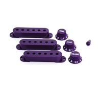 Guyker Juego de 3 cubiertas de plástico para pastillas de bobina única (52 mm de distancia entre postes) y 1 perilla de interruptor de 2 tonos 1V2T y tapa de interruptor para guitarra eléctrica y bajo