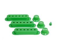 Guyker Juego de 3 cubiertas de plástico para pastillas de bobina única (52 mm de distancia entre postes) y 1 perilla de interruptor de 2 tonos 1V2T y tapa de interruptor para guitarra eléctrica y bajo