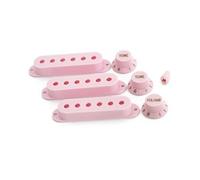 Guyker Juego de 3 cubiertas de plástico para pastillas de bobina única (52 mm de distancia entre postes) y 1 perilla de interruptor de 2 tonos 1V2T y tapa de interruptor para guitarra eléctrica y bajo