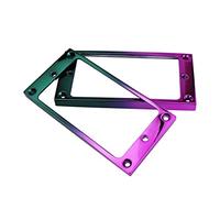 Guyker Juego de anillos de montaje de pastilla Humbucker de metal plano, pieza de repuesto para guitarra eléctrica o bajo de precisión (2 unidades, morado)