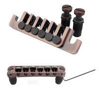 Guyker LP Guitar Tune-O-Matic - Puente de sillín de rodillo GM005 + clásico TP-6 Toppiece Toppiece Barra de bloqueo de repuesto compatible con Les Paul LP 6 cuerdas guitarra eléctrica (bronce)