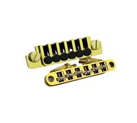 Guyker LP Guitar Tune-O-Matic - Puente de sillín rodante GM005 + clásico TP-6 Toppiece Toppiece Barra de bloqueo de repuesto compatible con Les Paul LP 6 cuerdas guitarra eléctrica, oro