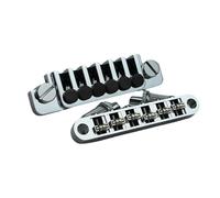 Guyker LP Guitar Tune-O-Matic - Puente de sillín rodante GM005 + clásico TP-6 Toppiece Toppiece Barra de bloqueo de repuesto compatible con Les Paul LP 6 cuerdas guitarra eléctrica, cromo