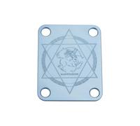 Guyker Placa de cuello de guitarra, 4 agujeros de aleación de aluminio para guitarra eléctrica, bajo, placa de cuello, pieza de repuesto con signo de estrella (R-1003, Sagitario)
