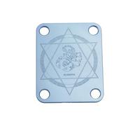Guyker Placa de cuello de guitarra, 4 agujeros de aleación de aluminio para guitarra eléctrica, bajo, placa de cuello, pieza de repuesto con signo de estrella (R-1003, Escorpio)