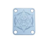 Guyker Placa de cuello de guitarra, 4 agujeros de aleación de aluminio, placa de cuello para bajo, placa de cuello, pieza de repuesto con signo de estrella (R-1003, cáncer)
