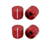 Guyker - Pomos de control de aluminio de aleación plana para guitarra, diámetro de 6 mm (0,24"), potenciómetros de eje dividido - Parte de repuesto de perilla de afinación de cúpula para guitarra