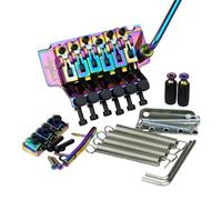 Guyker Puente oscilante doble de trémolo con tuerca de bloqueo, dispositivo estabilizador de resorte de guitarra eléctrica de 6 cuerdas, sistema vibrato, kit completo de instalación (GKS4000 arcoíris