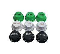 Guyker Top Hat Guitar Potentiometer Knobs 6mm Dia. Shaft Pots - Bell Cap Speed Tone and Volume Control Knob Replacement Parts for Electric Guitar or Precision Bass (Set of 9, 3 colors)