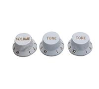 Guyker Top Hat Guitar Potentiometer Knobs 6mm Dia. Shaft Pots - Bell Cap Speed Tone and Volume Control Knob Replacement Parts for Electric Guitar or Precision Bass (Set of 3, White)