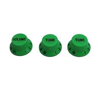 Guyker Top Hat Guitar Potentiometer Knobs 6mm Dia. Shaft Pots - Bell Cap Speed Tone and Volume Control Knob Replacement Parts for Electric Guitar or Precision Bass (Set of 3, Green)