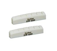 Guyker Tuerca de hueso de guitarra de 42 mm, tuercas de hueso preranuradas para 6 cuerdas LP estilo Les Paul, accesorios de repuesto de guitarra eléctrica, 42 mm x 6 mm x 3,5 mm (2 piezas)