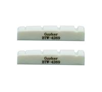 Guyker - Tuerca de hueso para guitarra baja, 4 cuerdas de fondo plano preranurado, accesorios de piezas de repuesto para PB JB Precision Bass Jazz Bass Juego de 2 blancos, 42 x 6 x 9 mm, BTW-4269