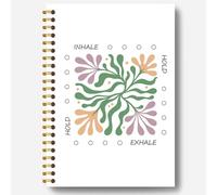 Guymn Cuaderno abstracto bohemio floral de salud mental, diario de afirmación positiva motivacional, consejero de terapia, artículos imprescindibles en la oficina, inhala, exhala, cuadernos espirales