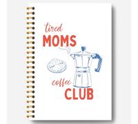 Guymn Funny Mom Notebook, Coffee Lover Drinker Gifts Journal, Mama Gifts for Mother's Day, Tired Moms Coffee Club Retro Hardcover Espiral Notebooks Journals, 5,5 x 8,3 pulgadas