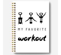 Guymn Funny Wine Gifts Notebook Journal, Wine Lover Drinker Gifts for Women Men, Bartender Gift Journal, My Favorite Workout Funny Alcohol Hardcover Spiral Notebook 5.5x8.3 Inch