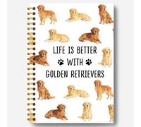 Guymn Golden Retriever Dog Spiral Notebook Journal 5.5x8.3 Inch