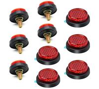 Guyode 10 Piezas Catadioptrico Moto E4 Trasero Rojo Redondo 25mm M5, Reflector de Lente de Luz Trasera, Reflector de Placa de Matrícula Scooter Ojo de Gato (5 Autoadhesivos, 5 con Tornillos)