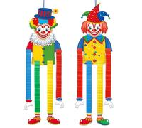 Guyode 2 Piezas Color Muñeco De De Papel Colgante para Suministros, Decoracion Carnaval Fiesta de Payaso, Decoración Pared Fiesta Carnaval, Adorno Colgante Puerta Pared Circo