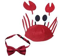 Guyode 2 Piezas Disfraz Cangrejo Diseño Ajustable Sombrero Divertido niño Con Pajarita Roja Sombrero Carnaval Niño Forma única para Fiestas Temáticas Carnavales Navidad Semana Santa Halloween