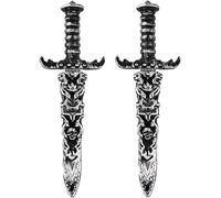 Guyode 2 Piezas Espada No es Afilado Daga Medieval Juguetes de Plástico Espada Pirata Color Plata Rretro se Aplica a Niños y Niñas Disfraces y Accesorios de Piratas Accesorios para Fiestas