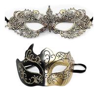 Guyode 2 Piezas Mascaras Venecianas Ajustable Antifaz Carnaval Patrón de Destello Mascara Veneciana Mujer Encaje Sexy se Aplica a Fiesta de Disfraces de Halloween para Carnaval para Hombres y Mujeres