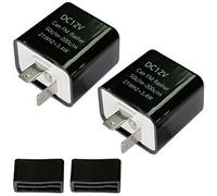 Guyode 2 Piezas Rele 12V, 2 Pin Ajustable Relé Intermitente Con Engranaje Ajustable Relé Ajustable de Luz para Señal de Giro LED de Motocicleta
