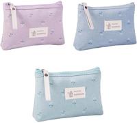 Guyode 3 Piezas Bolsa de Cosméticos de Lona, Neceser Pequeño, Neceser Tela, Bolsa Maquillaje Lona, Neceseres Maquillaje, Bolsas de Lavado para Viajes con Cremallera, para Cosméticos Mujeres y Niñas