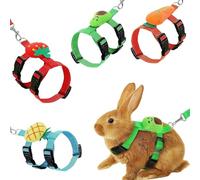 Guyode 4 Piezas Arnes para Perros Pequeños con Correa Pechera para Perro Antitirones Arnes Perro Anti Tirones Conejos Accesorios Hamster Accesorio Ajustable y Transpirable
