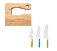 Guyode 4 Piezas Cuchillos Cocina, Cocodrilo Utensilios de Cocina, De Madera Set Cuchillos, Precioso Cuchillo Niños para Que Los Niños Corten Cocinen Frutas Verduras（Amarillo/Verde/Azul）