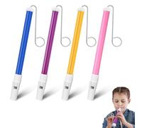 Guyode 4 Piezas Silbato Deslizante, Flautas de Plástico con Barras Deslizantes, Slide Whistle Instrument para Niños y Niñas, Instrumento Musical Profesional para Principiantes para Practicar Música