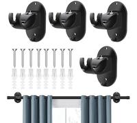Guyode 4 Piezas Soporte Barra Cortina Sin Taladrar, Adhesivo Ganchos Cortinas, ABS Ajustable Ganchos Autoadhesivo para Cortinas para Hogar Cocina Baño Y Hotel