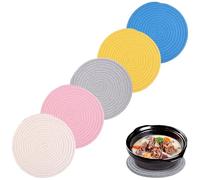 Guyode 5 Piezas Posavasos Antideslizantes, Coasters for Drinks de Algodón Trenzado para Bebidas, Posa Vasos Absorbentes, Posavasos Redondos para Vasos, Posavasos Trenzados Tejidos para Bebidas