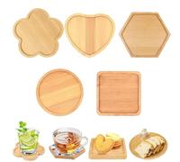 Guyode 5 Piezas Posavasos Madera, Coasters for Drinks, Posavasos de Madera para Bebidas, Posavasos Absorbentes, Posavasos de Cristal para Bebidas Bar Tazas Cristal Protección de Mesa