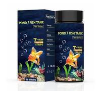 Guyode 50 Piezas 7 en 1 Tiras de Prueba Test Acuario, Analizar Kit Dureza Agua Aquarium, Tiras Reactivas Nitrato de Carbonato Nitrito pH, Accesorios Acuario Análisis del Agua del Estanque de Peces