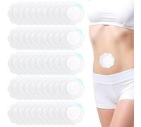 Guyode 50 Piezas Castor Oil Patches Buena Transpirabilidad Parches Ombligo Diseño a Prueba de Fugas Castor Oil Navel Patch Diseño Estéril para Hombros Columna Cintura Codos Rodillas Tobillos