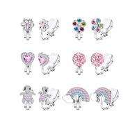 Guyode 6 Pares Pendientes Clip Niña, Pendientes Sin Agujero Hipoalergenicos, Clip Sin Agujero Lindos, Mujer Sin, Oreja Sin Piercing Niña (B)