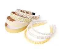 Guyode 7 Piezas Diadema Niña Varios Estilos Diadema Mujer Hecho a Mano Felpas Mujer Diseño Elástico para Lavado de Cara Yoga Boda Halloween COS Princesa Años 70 Baile Baile de Bienvenida(Amarillo)